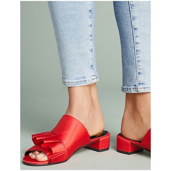 Anthropologie Shoes - Anthro Capsule Collective Marlety Mules NWT Red 8